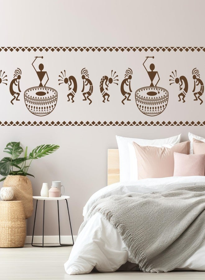 StenCart Combo of 2 Warli Tribal Art & Drum Warli Art Stencils for Wall Painting DIY Reusable Wall Stencil Design for Wall Decoration (16x24 inch) -Pack of 2 - Image 4
